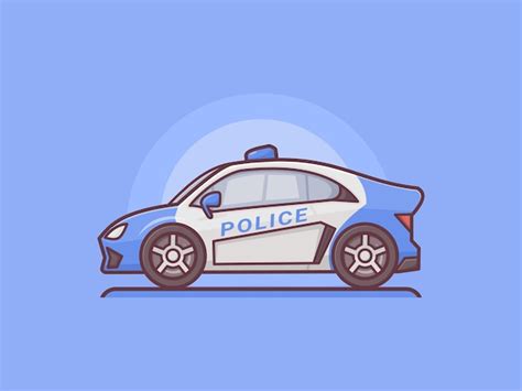 Ilustraci N De Vector De Coche De Polic A Con Estilo De Contorno