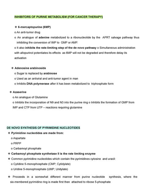 Inhibitors OF Purine Metabolism (FOR Cancer Therapy) - INHIBITORS OF PURINE METABOLISM (FOR ...