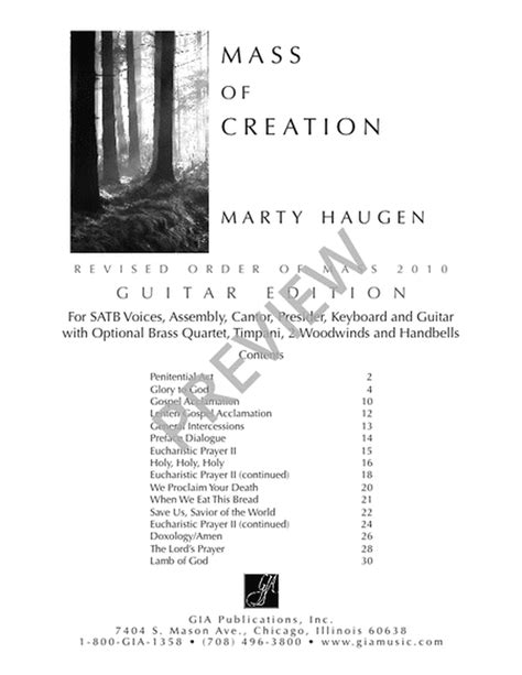 Mass Of Creation Guitar Edition By Marty Haugen Guitar Sheet Music Sheet Music Plus