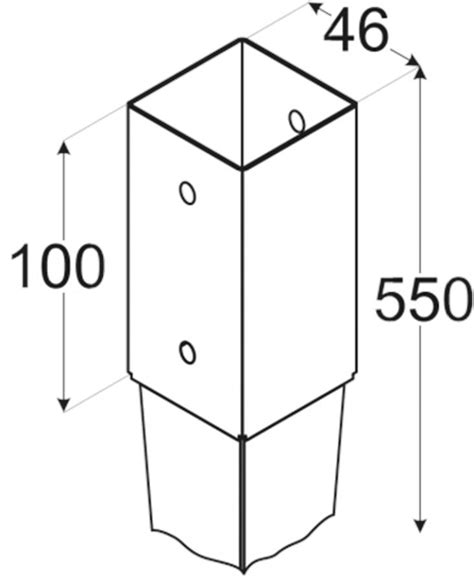 Podstawa słupa wbijana PSG 45x550 mm DMX DOMAX Słupki akcesoria do