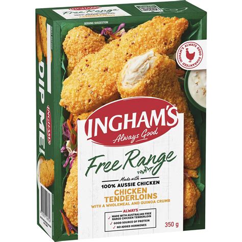 Ingham S Free Range Chicken Tenderloins Wholemeal Quinoa Frozen Meal