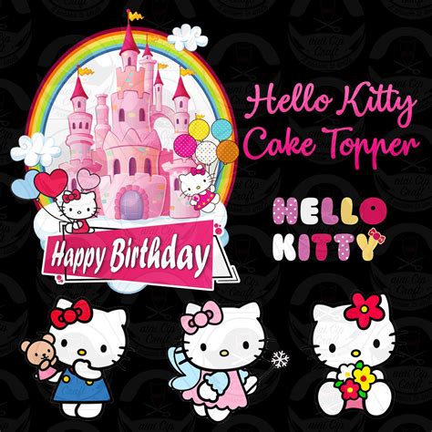 Hello Kitty Cake Topper Digital Template Etsy Di 2021 Tema Pesta