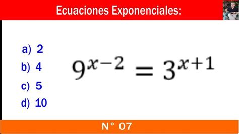 Ecuaciones Exponenciales Ejercicio Resuelto Exponential Equations