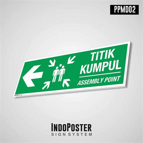 Jual Safety Sign K3 PVC Titik Kumpul Assembly Muster Point Arah Kiri