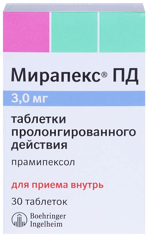 Mirapex PD, 3 mg 30 pcs - Buy online