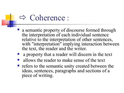 Cohesion and coherence