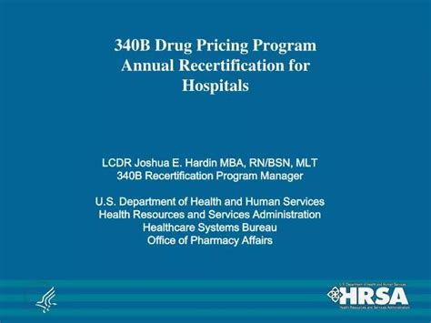 Ppt B Drug Pricing Program Annual Recertification For Hospitals