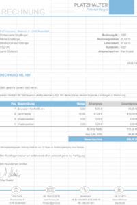 Rechnungsvorlage Handwerker Kostenlos für Word Excel