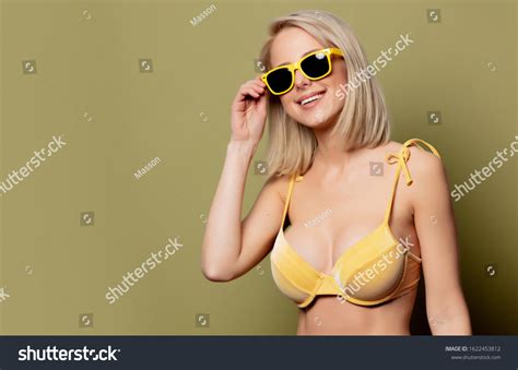 Beautiful Blonde Woman Bikini Sunglasses On Stock Photo Shutterstock