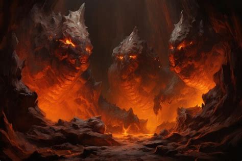 Premium Ai Image Ferocious Lava Golems Born From Volcanic Eruptions