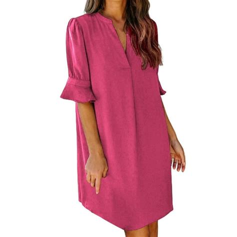 Clearance Sale Beshee Spring Summer Dresses For Women 2024 Womens V Neck Tunic Dress Loose