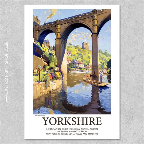 Br Yorkshire Knaresborough Poster Vintage Railway Posters Retro