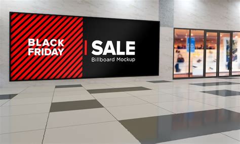 Letrero En La Pared Mockup En Centro Comercial Con Banner De Venta De