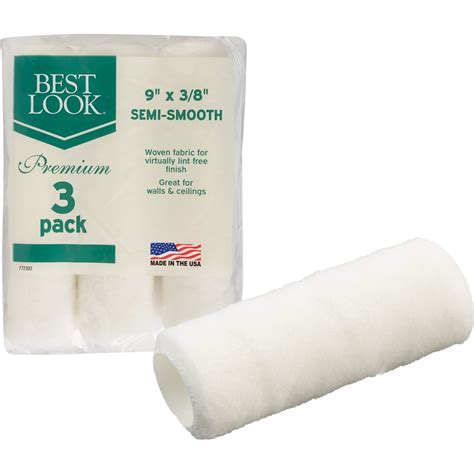 Best Look Premium 9 In X 3 8 In Woven Fabric Roller Cover 3 Pack