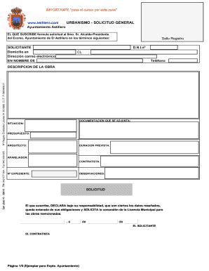 Completable En línea astillero Modelo de solicitud de Urbanismo