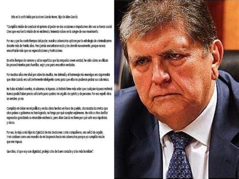 “alan GarcÍa Expresidente Peruano DejÓ Una Carta