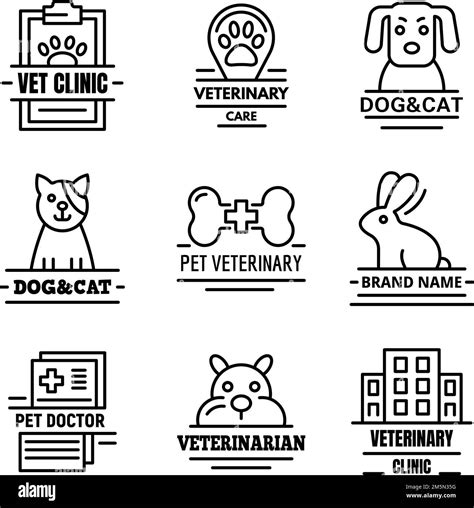 Veterinarian Logo Set Outline Set Of Veterinarian Vector Logo For Web