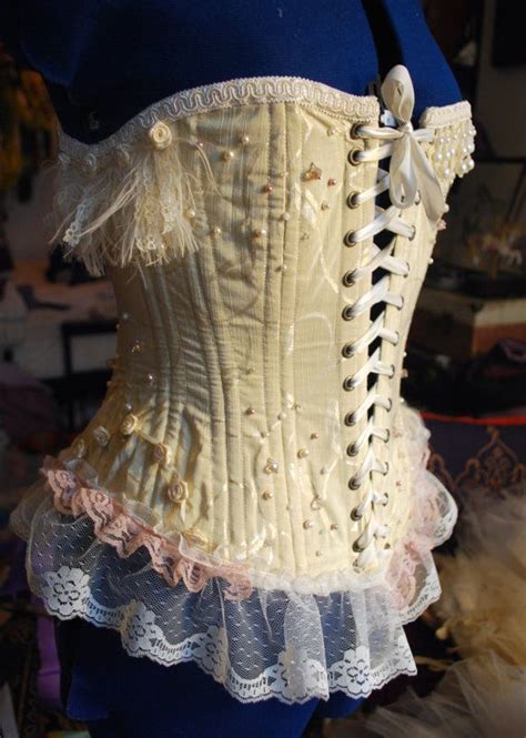 Listing 291245027 Ivory Beaded Corset Custom For