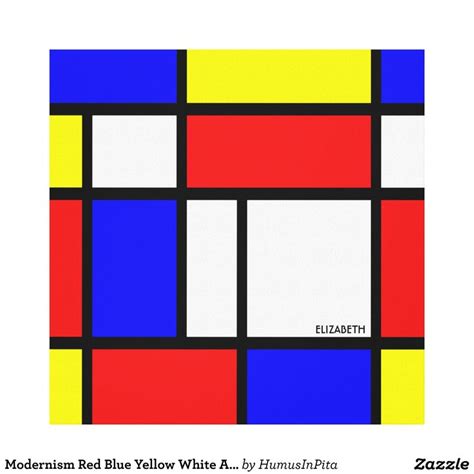 Modernism Red Blue Yellow White Abstract Primary Canvas Print Zazzle