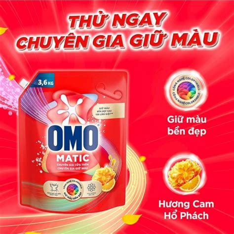 Túi nước giặt cửa trên Omo Matic Comfort tinh dầu nước hoa tinh tế 3