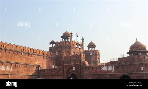 Beautiful View Of Red Fort Old Delhi Lal Qila Fort Built By Mughal