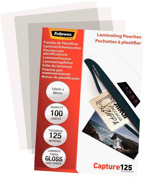 Fellowes Capture Pochette De Plastification Microns X Mm