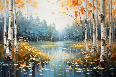 An Oil Painting Captures The Essence Of Autumn With Breathtakingly