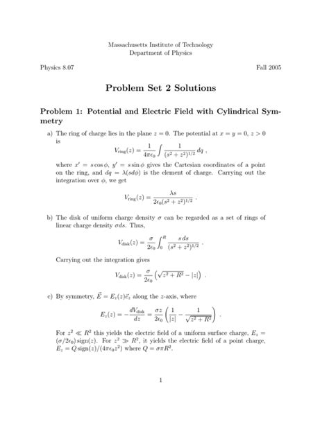 Problem Set 2 Solutions