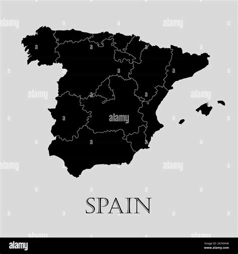 Spain map Black and White Stock Photos & Images - Alamy