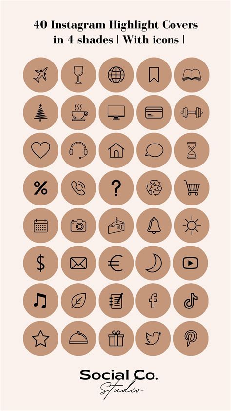 Earth Tone Minimalist Beige Instagram Highlight Covers Icon Pack In