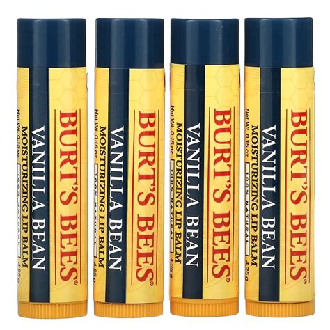 Burt S Bees Moisturizing Lip Balm Vanilla Bean 4 Pack 0 15 Oz 4 25 G Each