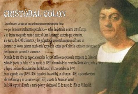 Biografía de Cristobal Colón Historia y Cronologia de su Vida