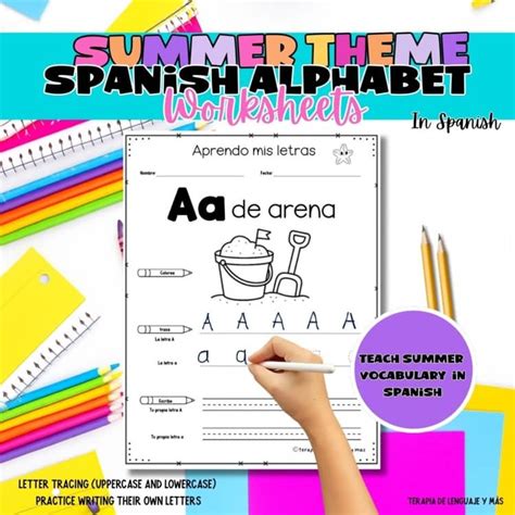 Spanish Language For Toddlers Worksheets Summer Review