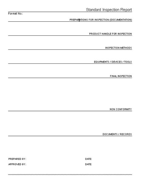 Standard final inspection report