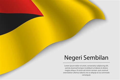 wave flag  negeri sembilan   region  malaysia  vector
