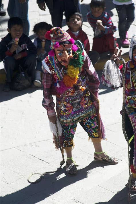 Peru Paucartambo Carnival With Masks And Gestures Traditional Clothing