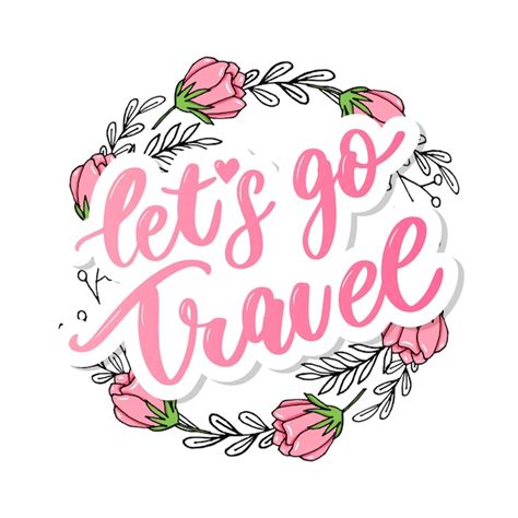 Premium Vector Lets Go Travel Lettering