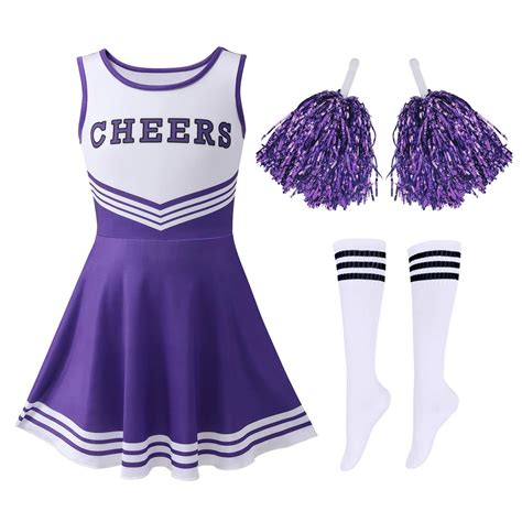 Best 11 CHICTRY Kids Girls 5Pcs Cheerleading Outfits with Pom Poms