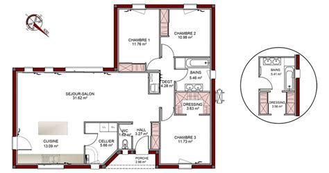 Plan Maison Plain Pied M Chambres Ventana Blog