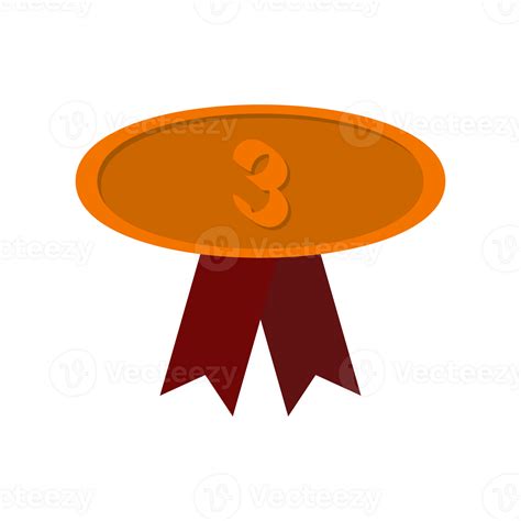 Third Place Bronze Medal Red Ribbon Basic Shape 28631135 PNG