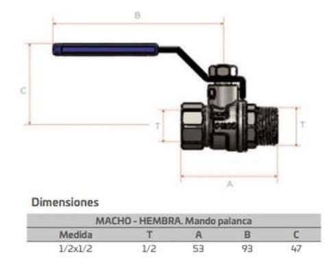 Valvula De Esfera Cabel Palanca M H 1 2 160733C Válvulas y conexiones