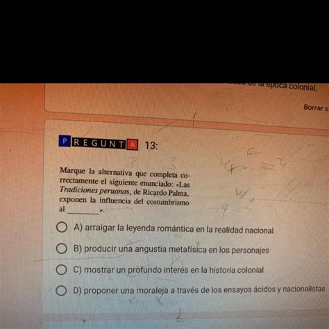 Marque La Alternativa Que Completa Correctamente El Siguiente Enunciado