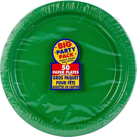 Amscan 650013.03 Festive Green Paper Lunch Plates | Big Party Pack ...