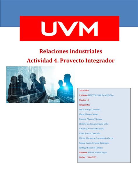 A Eqp Etapa Ok Actividad Integradora Relaciones Industriales Uvm