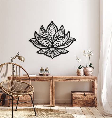 Lotus Metal Wall Art Metal Wall Decor Lotus Flower Wall Etsy