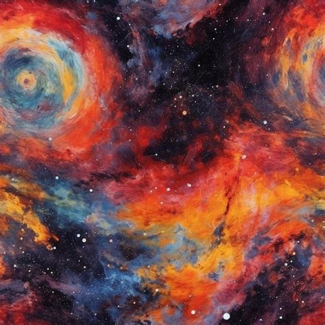 Pintura De Una Galaxia Colorida Con Estrellas Y Un Ai Generativo En Espiral Foto Premium