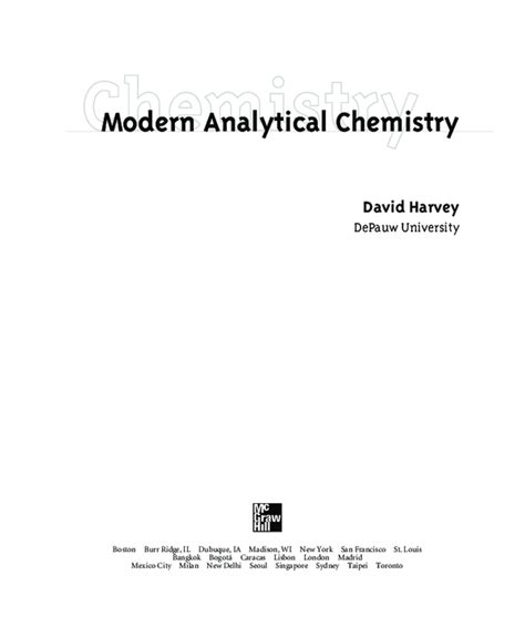 Pdf Modern Analytical Chemistry