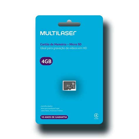 Cartão De Memória Classe 4 4gb Preto Multilaser Mc144