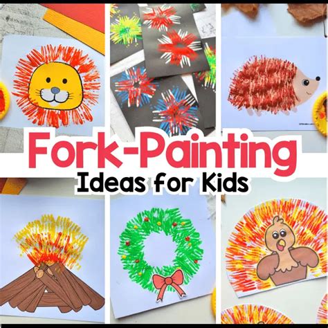 13 Fork Painting Ideas for Kids {Free Templates for All}