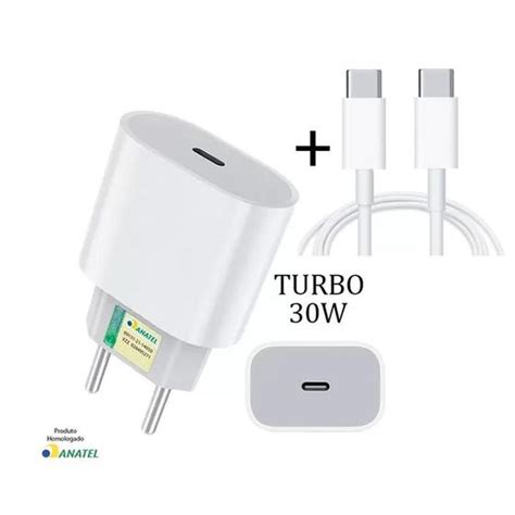 Kit Carregador Turbo 30w Fonte Usb C Cabo Tipo C Compatível Samsung Xiaomi Motorola Agold